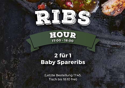 RIBS Hour 17-18 Uhr - 2 für 1 Baby Spareribs